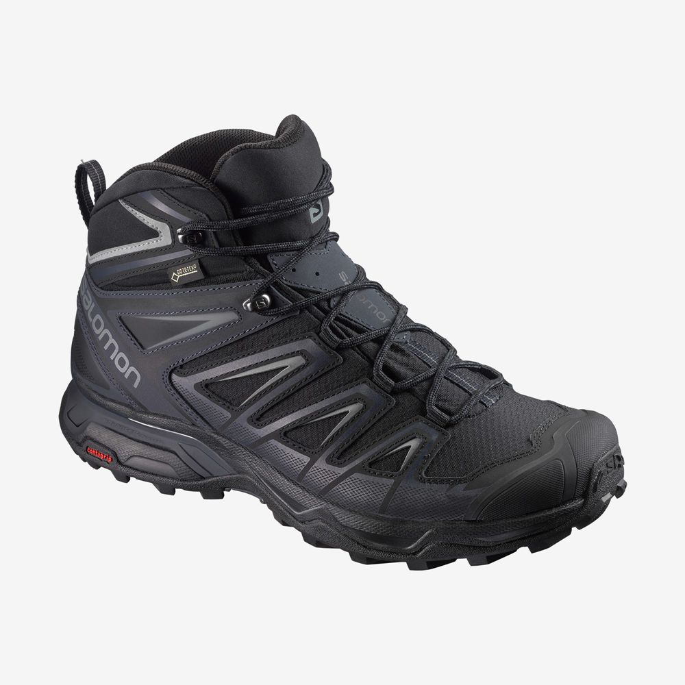 Bottes De Randonnée Salomon Homme Noir - Salomon X ULTRA 3 WIDE MID GORE-TEX - France (3625-PYUEZ)